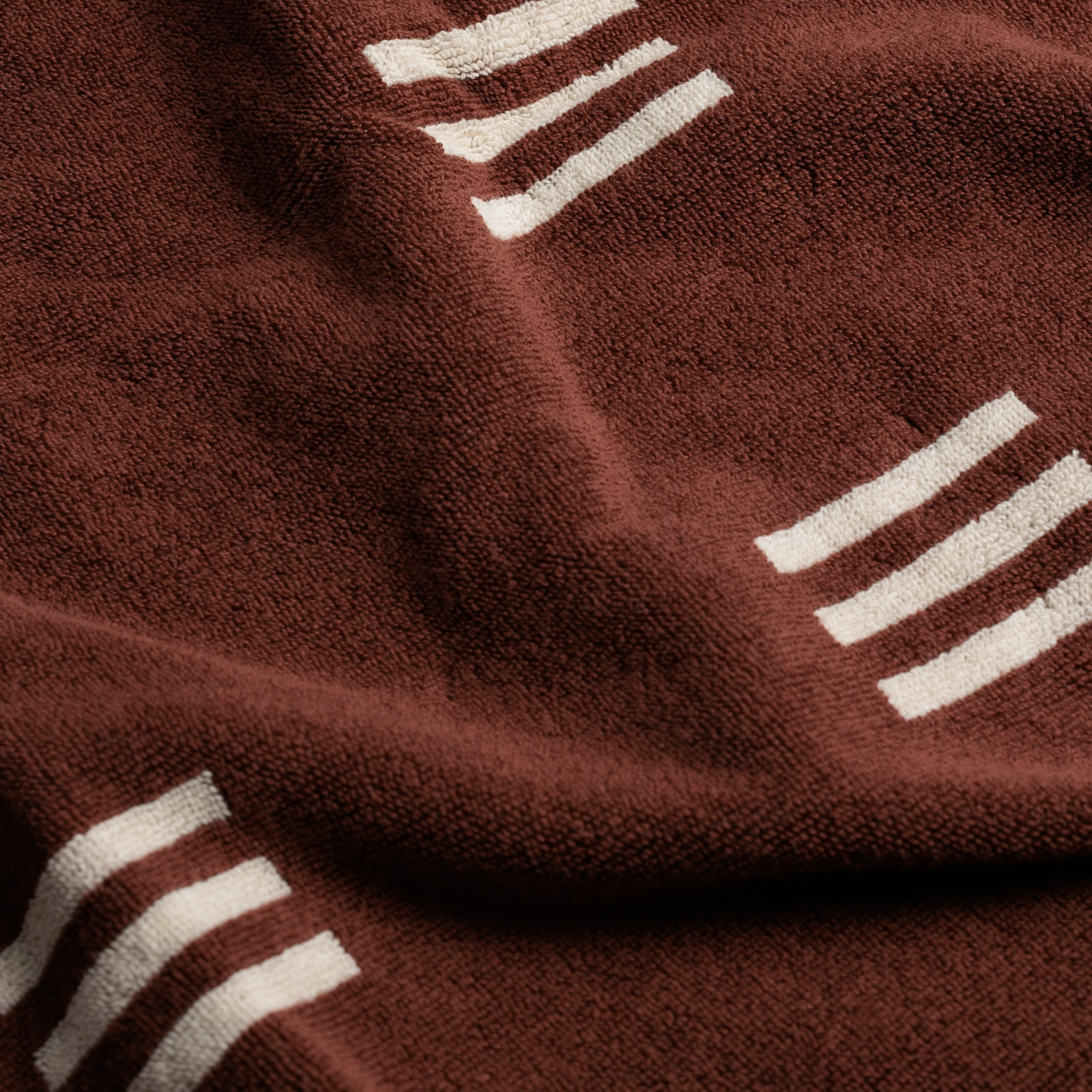 Claremont Bath Towel - Mudbrick & Crème