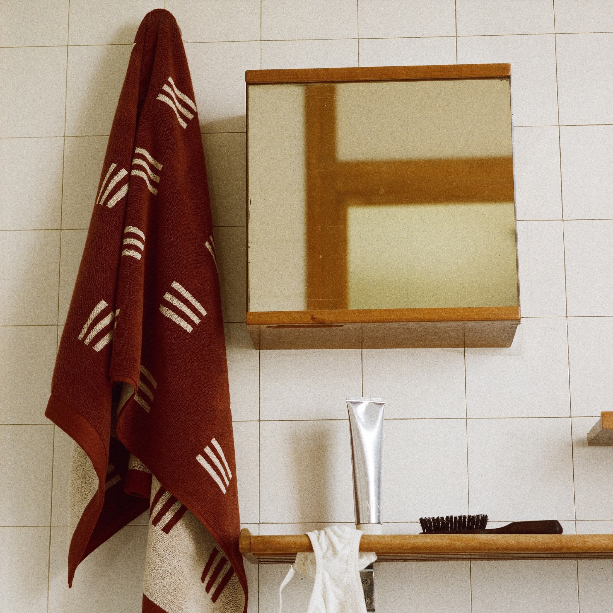 Claremont Bath Towel - Mudbrick & Crème