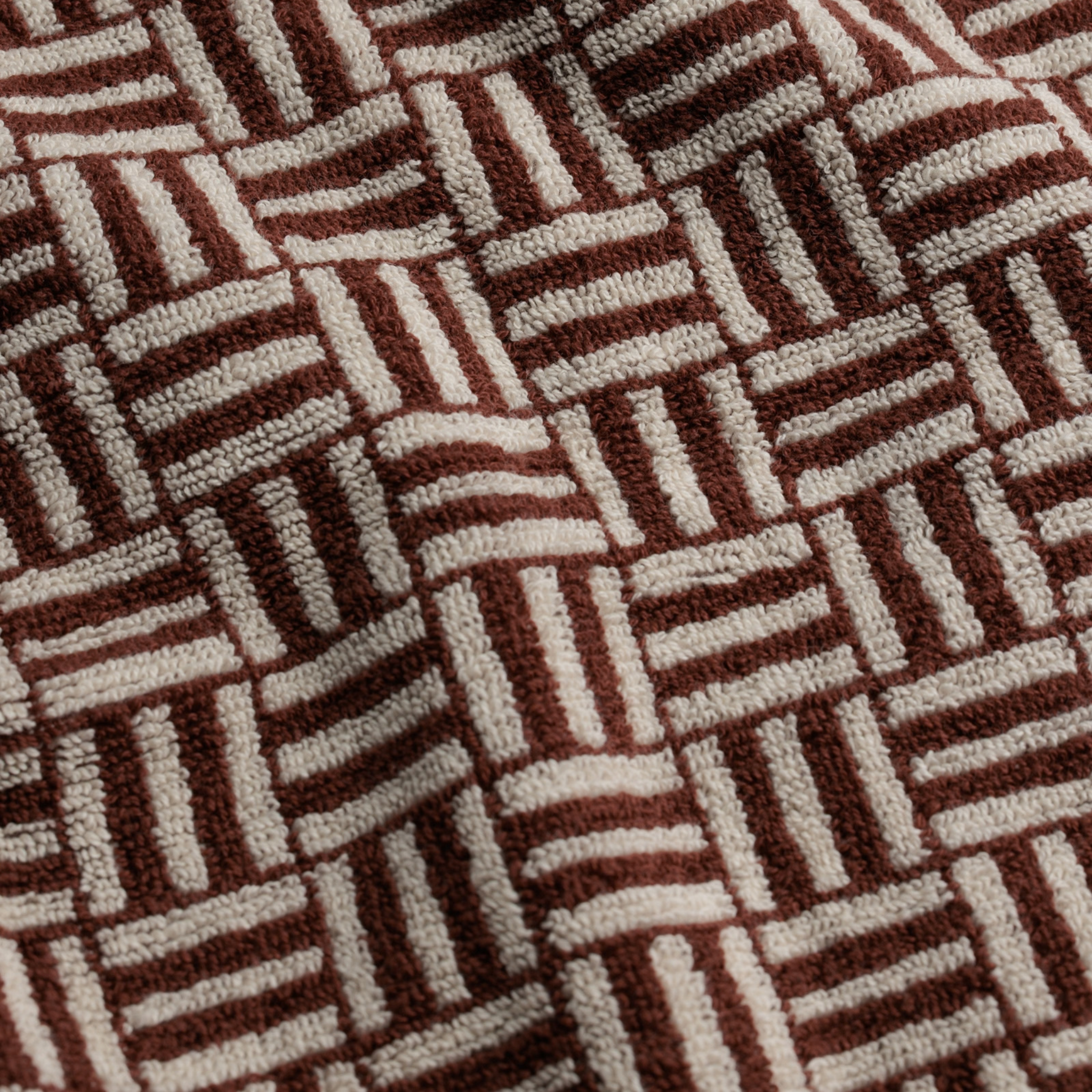 Torrens Hand Towel - Mudbrick & Crème