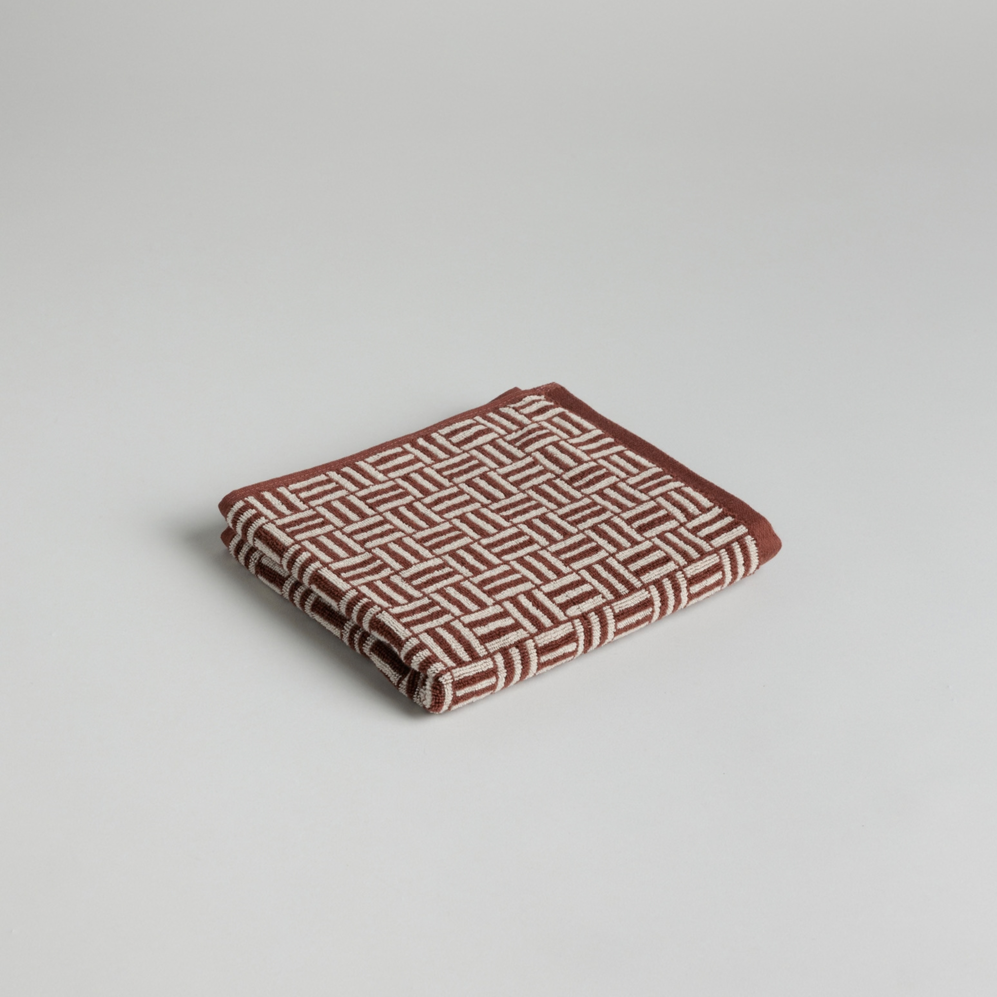 Torrens Hand Towel - Mudbrick & Crème