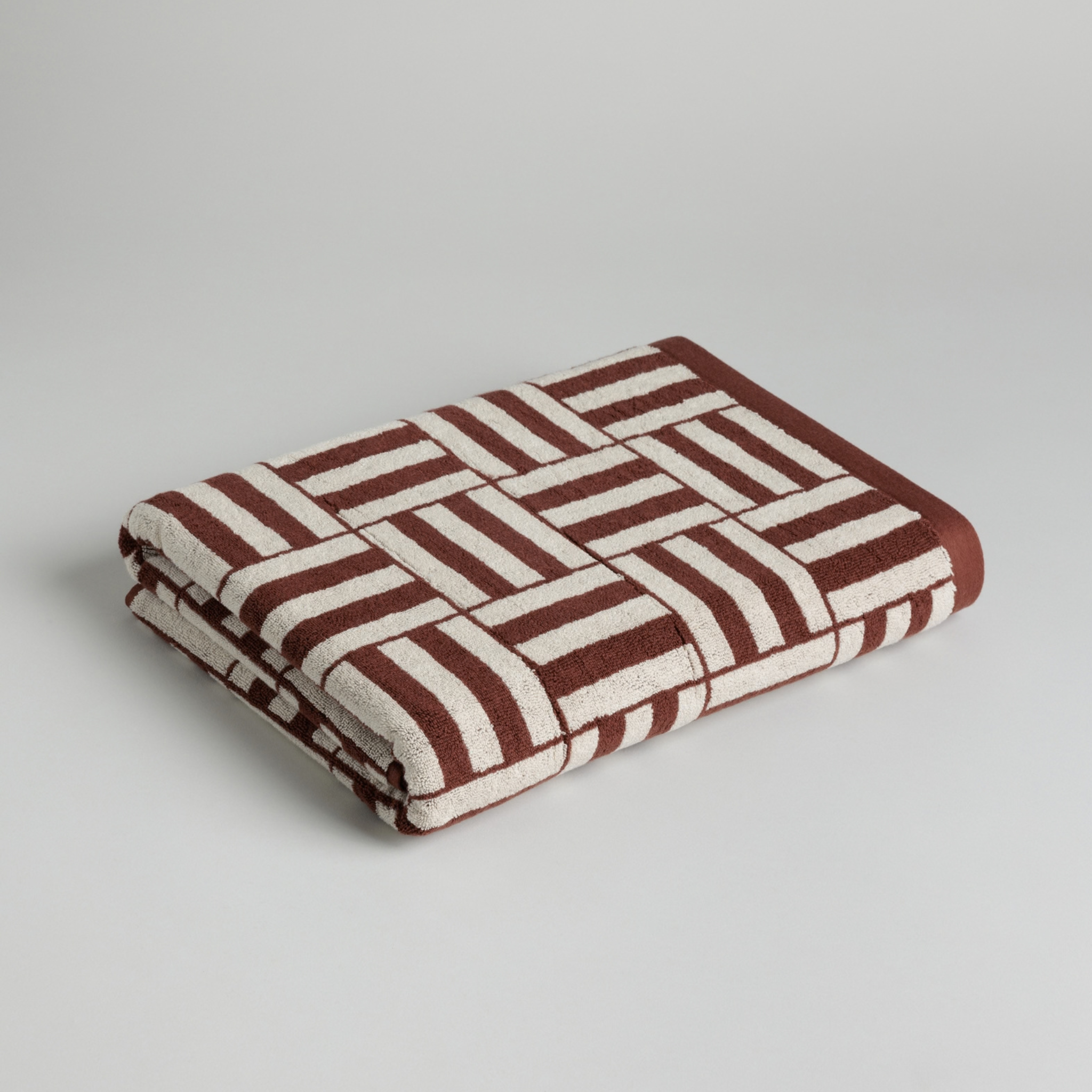 Willis Pool Towel - Mudbrick & Crème