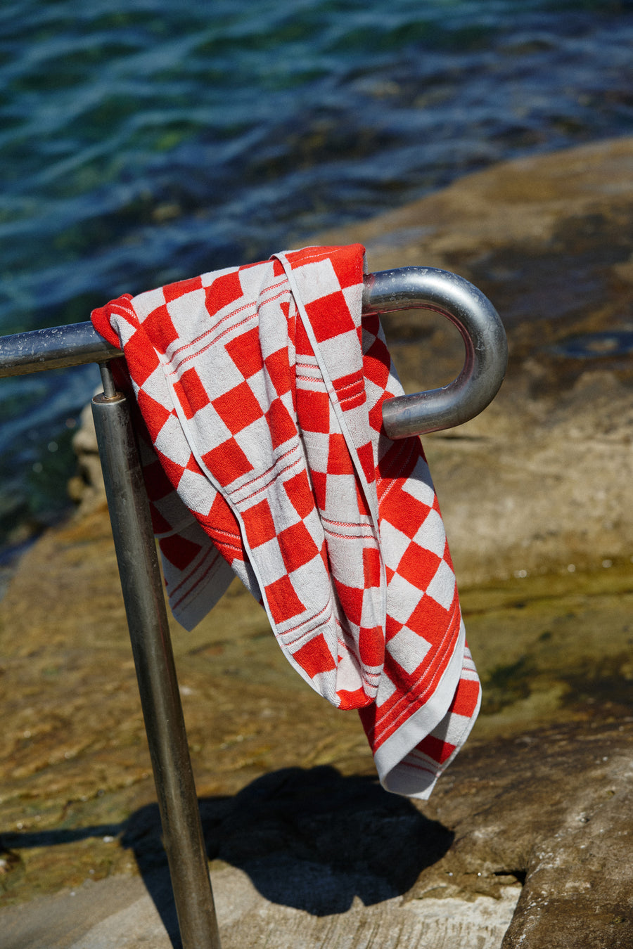 Busby Pool Towel - Cloud + Ranch Red