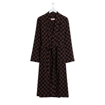 Sulis Terry Bath Robe - Tabac and Noir