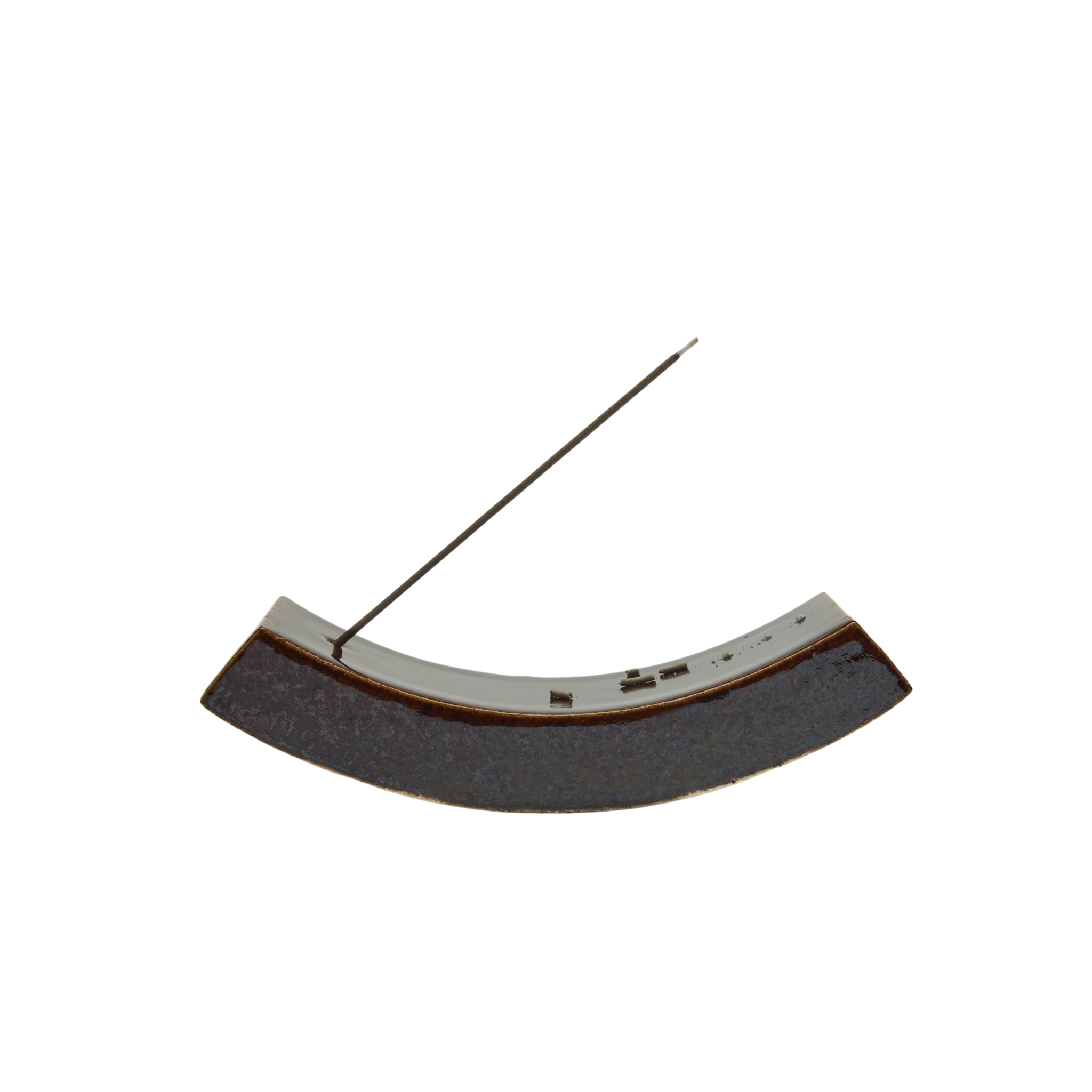 Brown Curve Roof Tile Incense Holder