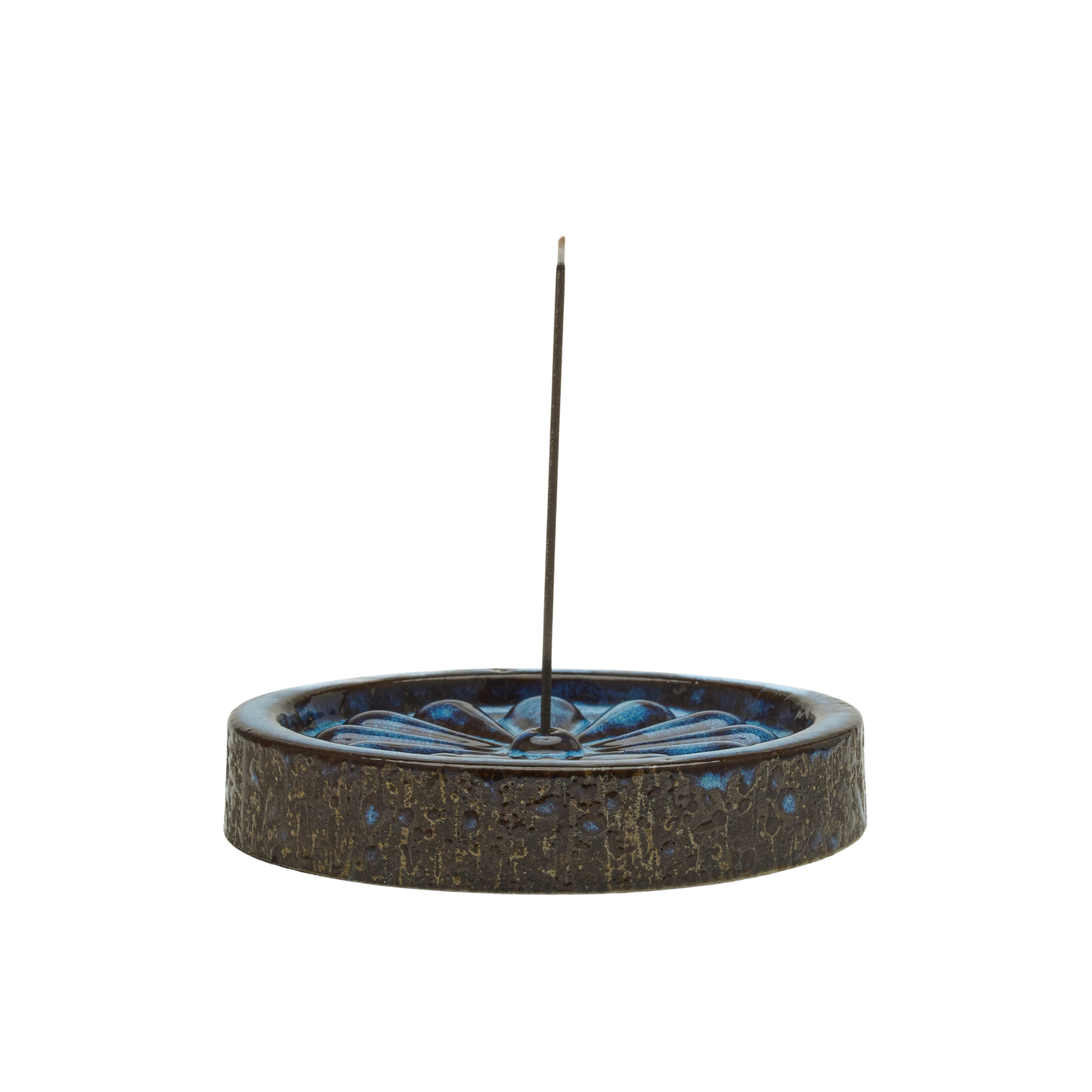 Indigo Flower Roof Tile Incense Holder