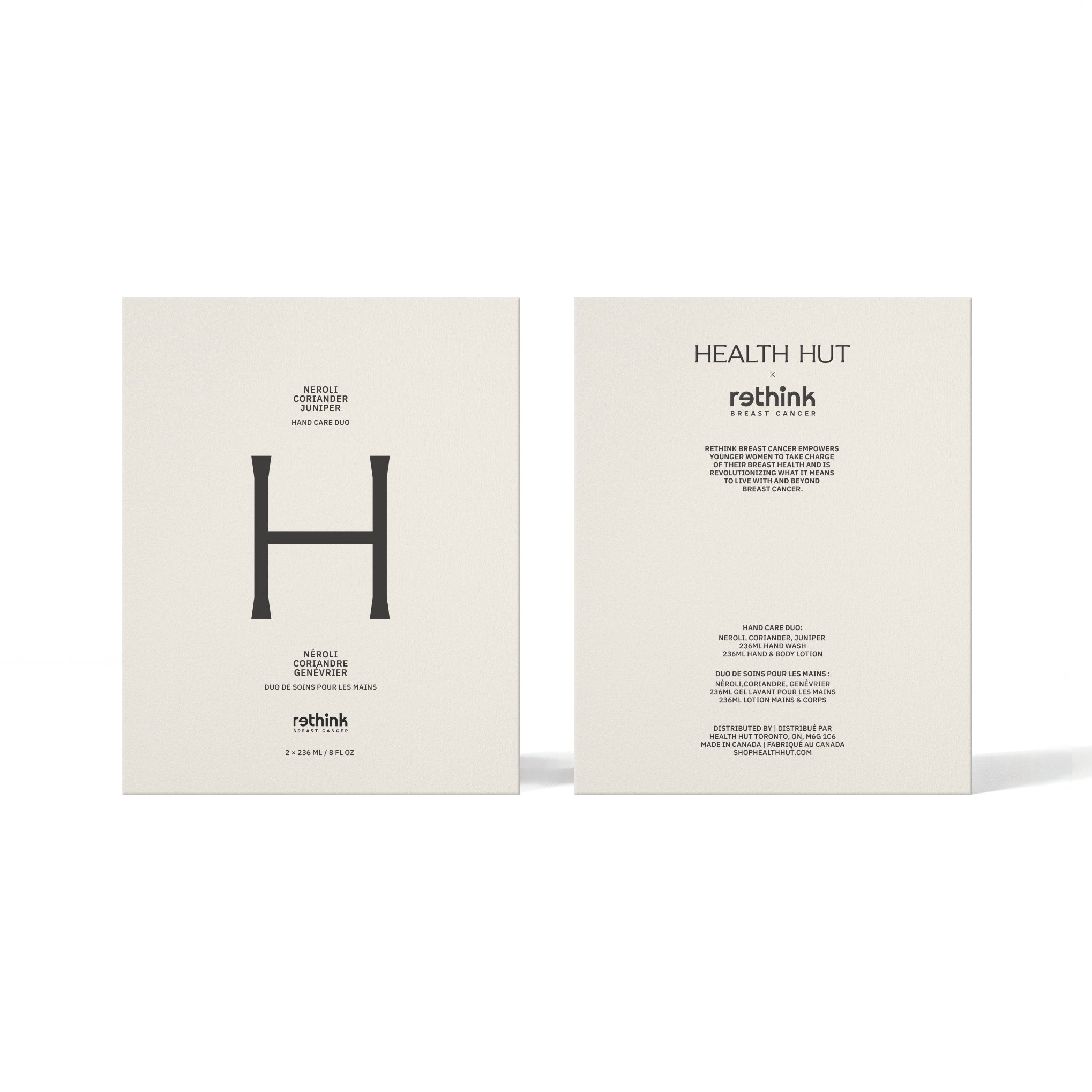 Health Hut x Rethink Breast Cancer Neroli, Coriander, Juniper Hand Care Duo